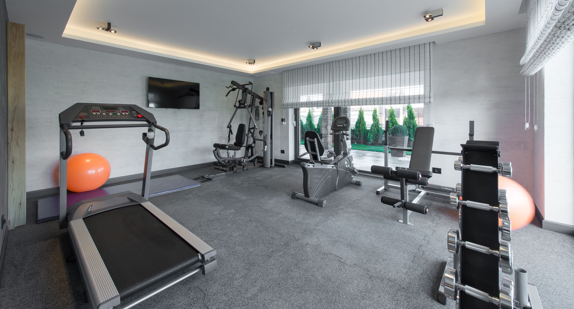 Home gym in luxury villa house